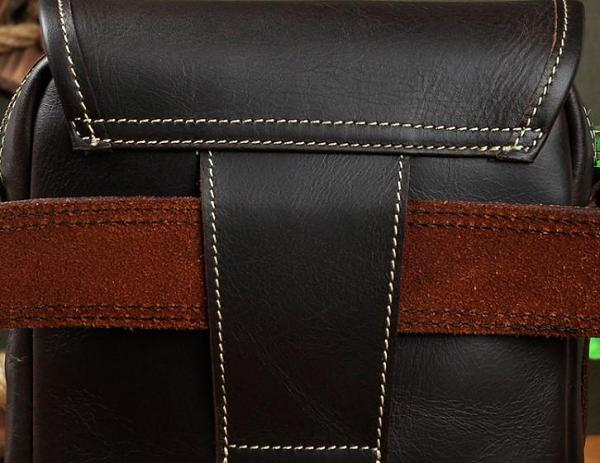 Cool Mens Leather Side Bag Belt Pouch Holster Belt Case Waist Pouch for Men