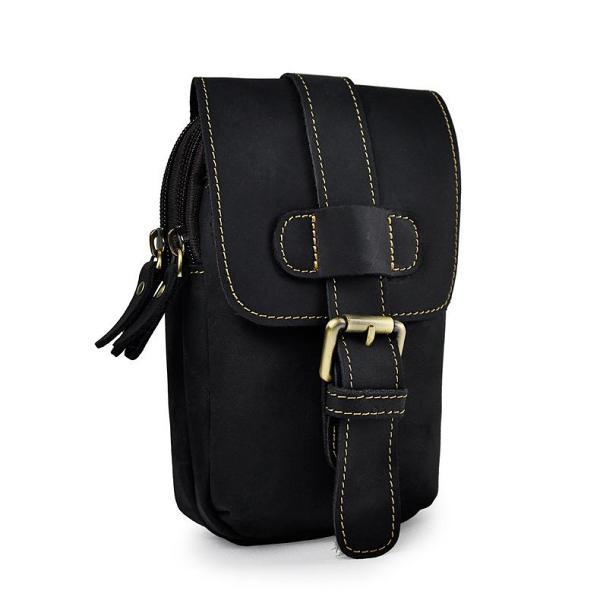 Leather Belt Pouch Mens Small Cases Waist Bag Hip Pack Belt Bag Fanny Pack Bumbag for Men