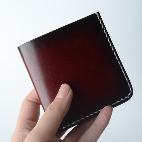 Handmade Leather Minimalist Mens Cool Slim Leather Wallet Men billfold Wallets Bifold for Men