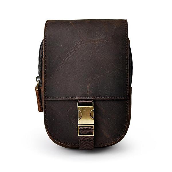 Leather Belt Pouch Mens Small Cases Waist Bag Hip Pack Belt Bag Fanny Pack Bumbag for Men
