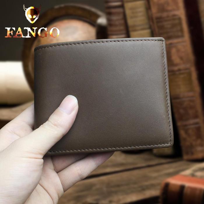 Handmade Leather Mens Cool Slim Leather Wallet Men billfold Wallets Bifold for Men