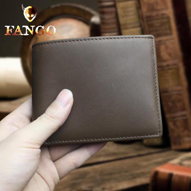 Handmade Leather Mens Cool Slim Leather Wallet Men billfold Wallets Bifold for Men