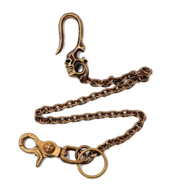 Solid Brass Cool Punk Rock Skull Wallet Chain Biker Trucker Wallet Chain Trucker Wallet Chain for Men