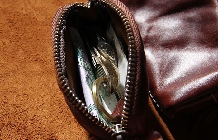 Mens Small Leather Change Wallet Pouch With Key Card Holder Car Key Case for Men