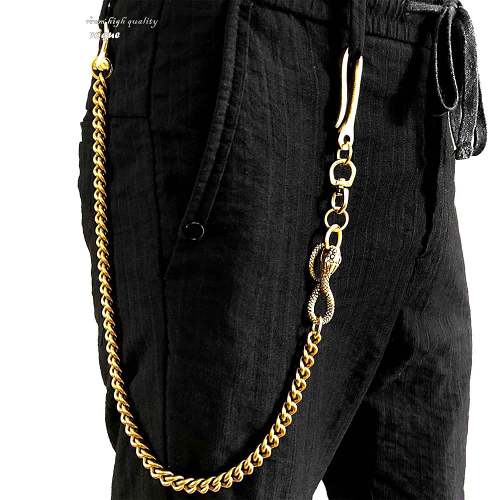 Cool Gold Long Snake Pants Chain Wallet Chain Long Biker Wallet Chain For Men