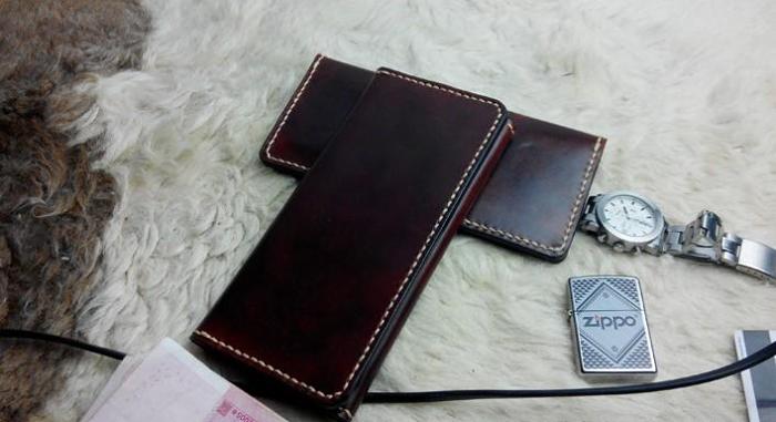 Vintage Leather Mens Bifold Long Wallet Leather Long Wallets for Men