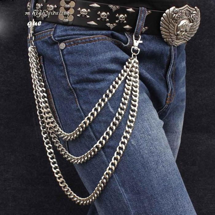 Cool Punk Mens Tri Pants Chain wallet Chain Biker Wallet Chain Jeans Chain Jean Chain For Men