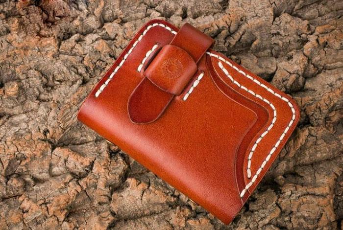 Handmade Mens Cool Short Card Holders Card Case Small Card Slim Wallets for Men
