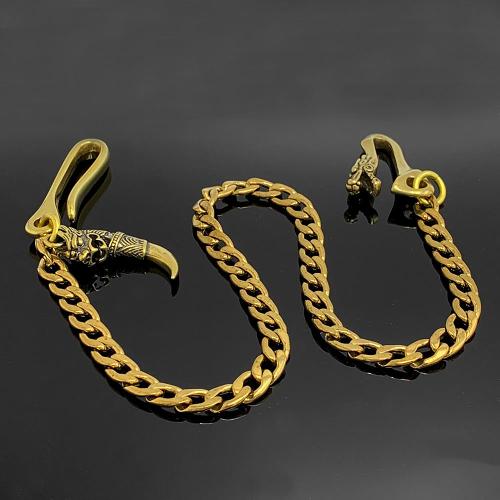 Fashion Pure Brass 18 Dragon Hooks Pants Chain Wallet Chain Motorcycle Wallet Chain for Men