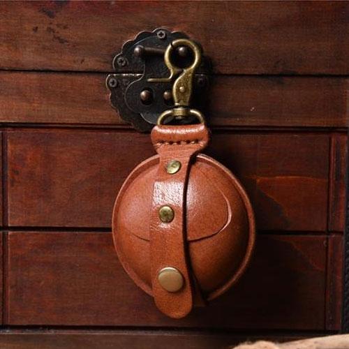 Handmade Leather Mens Cool Change Coin Wallet Coin Holder Coin Pouch Case for Men