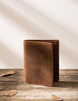 Cool Leather Vintage Mens Slim Small Wallets Zipper billfold Wallets for Men