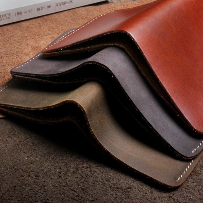 Handmade Leather Mens Cool Slim Leather Wallet Men Small Wallets Bifold for Men