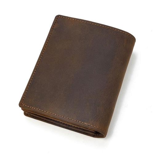 Cool Leather Mens Small Bifold Wallet billfold Wallet Front Pocket Wallets for Men