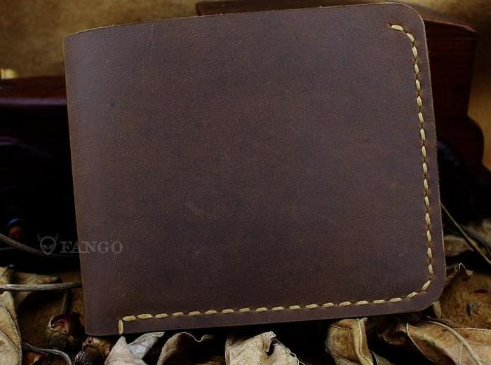 Handmade Leather Mens Cool Slim Leather Wallet Men billfold Wallets Bifold for Men