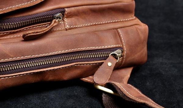 Genuine Leather Mens Cool Chest Bag Sling Bag Crossbody Bag Travel Bag Hiking Bag for men