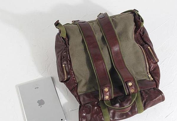 Genuine Leather Mens Cool Backpack Sling Bag Large Black Travel Bag Hiking Bag for men