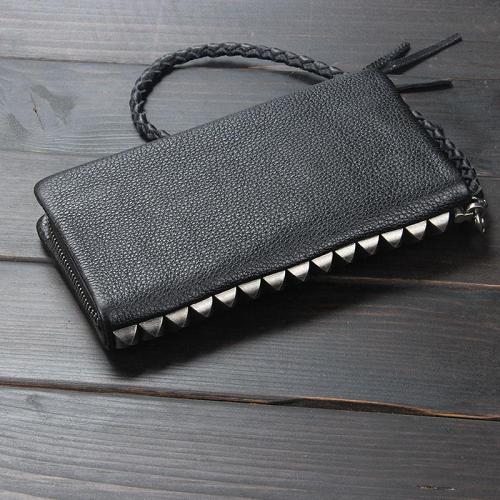 Handmade Mens Cool Long Leather Chain Wallet Cards Biker Trucker Wristlet Wallet