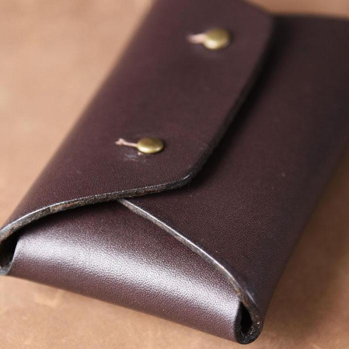 Handmade Leather Mens Cool Coin Change Leather Wallet Men Small Wallets Card for Men