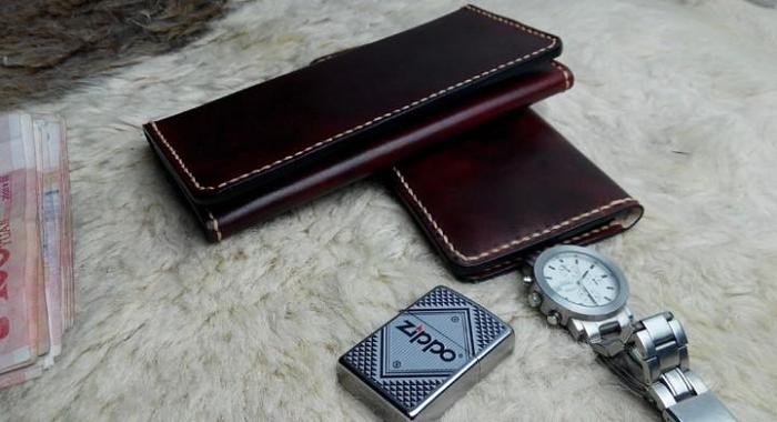 Vintage Leather Mens Bifold Long Wallet Leather Long Wallets for Men