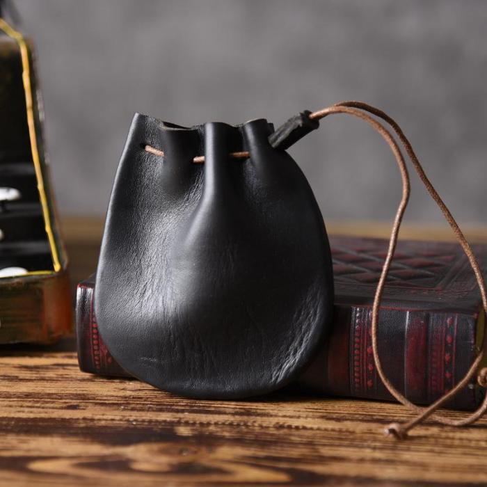 Handmade Leather Mens Cool Change Coin Wallet Coin Holder Coin Pouch Case for Men