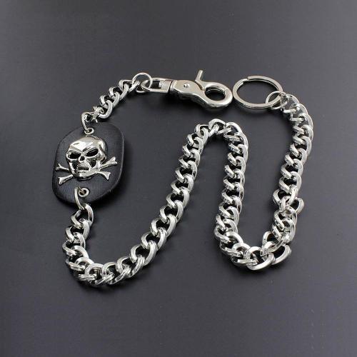 Solid Stainless Steel Skull Wallet Chain Cool Punk Rock Biker Trucker Wallet Chain Trucker Wallet Chain for Men