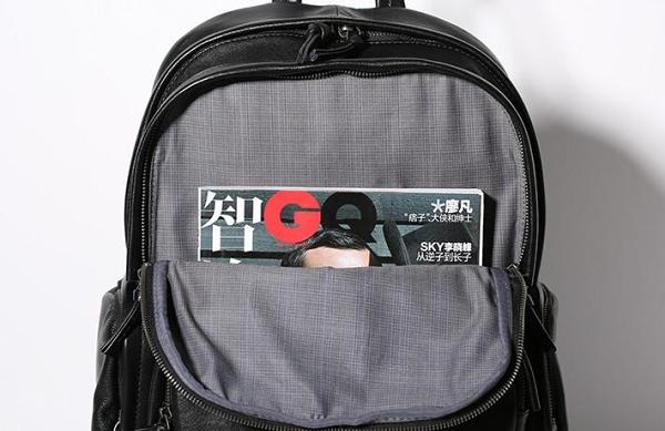 Genuine Leather Mens Cool Backpack Sling Bag Large Travel Bag Hiking Bag for Men