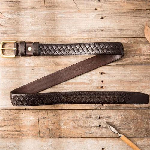 Handmade Cool Braided Leather Mens Belt Leather Belt for Men
