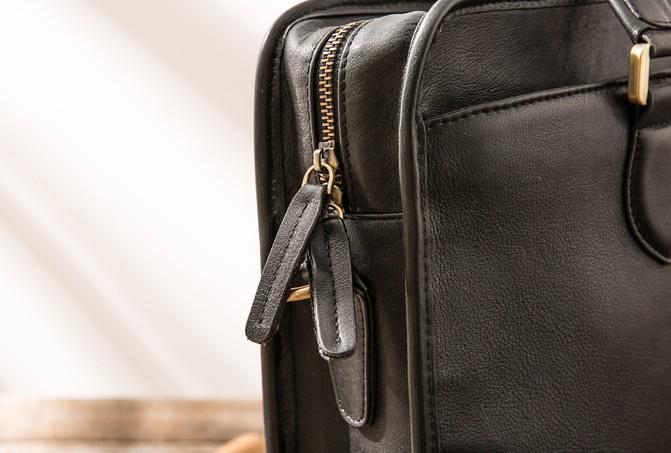 Coffee Leather Mens Briefcase Work Bag Laptop Bag Business Bag for Men