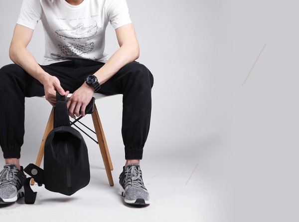 Cool OXFORD CLOTH PVC Black Men's One Shoulder Backpack Sling Bag For Men