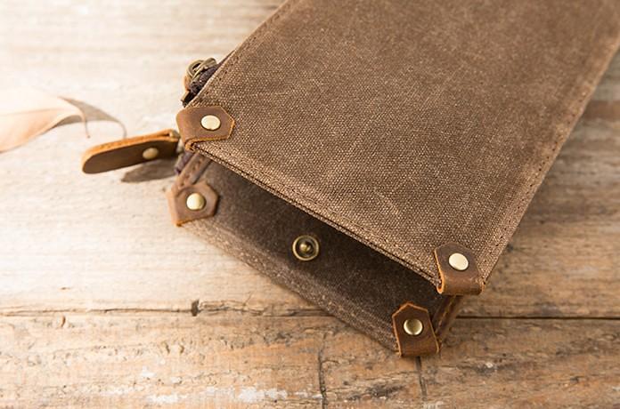 Cool Canvas Leather Mens Bifold Long Cards Wallet Long Wallet for Men