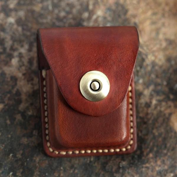 Cool Mens Leather Zippo Lighter Cases with Loop Zippo lighter Holder with clip