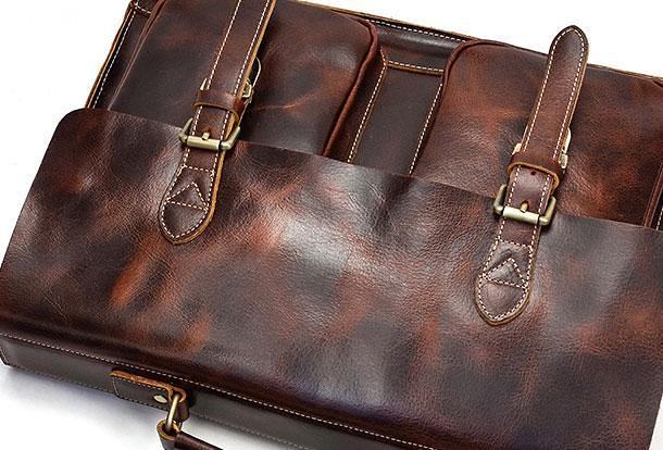 VINTAGE LEATHER MENS Large BRIEFCASEs BUSINESS BRIEFCASE Cool SHOULDER BAG HANDBAGS FOR MEN