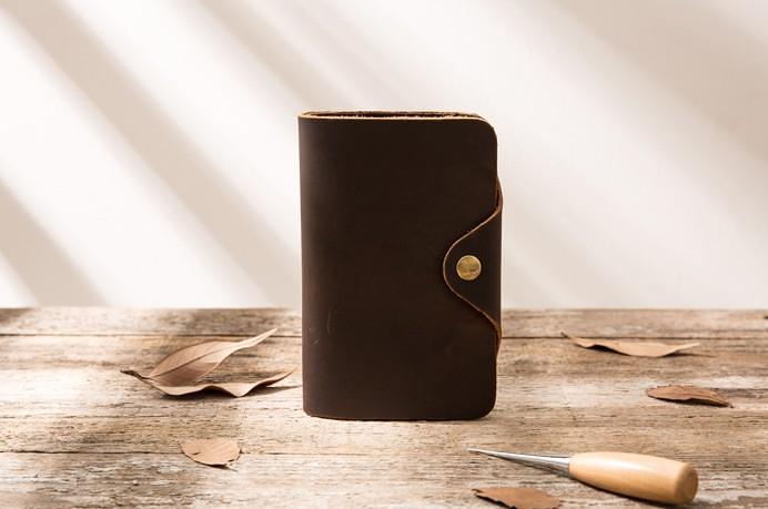 Vintage Slim long Wallets Leather Mens Coffee Wallet Long Wallet for Men