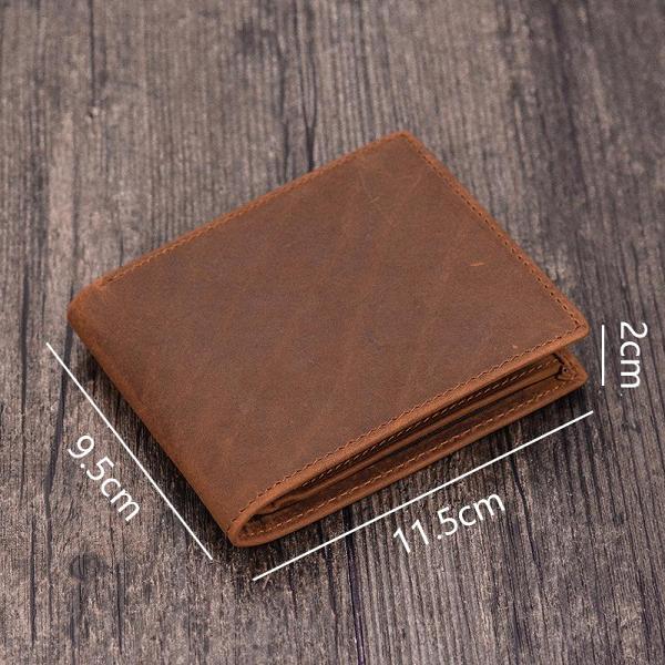 Handmade Leather Mens Cool Slim Leather Wallet Card Wallet Holders Men Small Wallets Bifold for Men