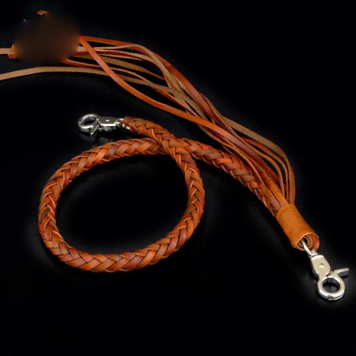 Handmade Leather Braided Wallet Chain Biker Wallet Chain Trucker Chain for Men
