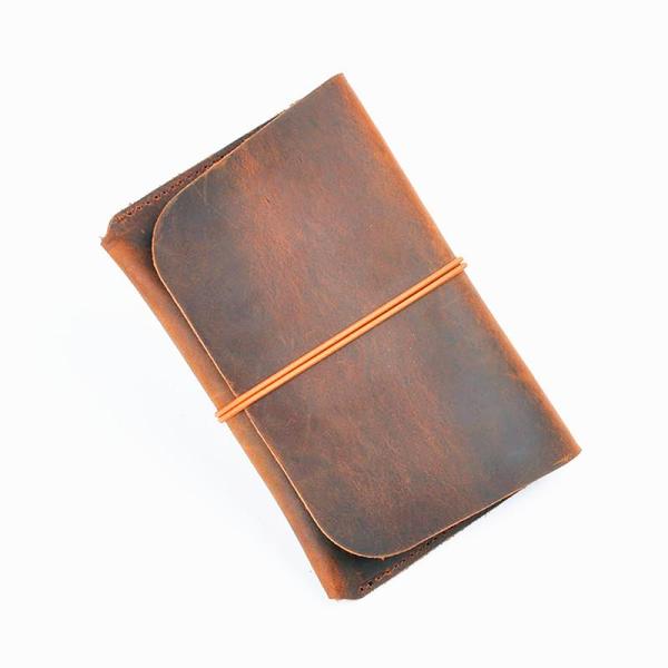 Vintage Brown Leather Men's Passport Wallet Black Travel Wallet Card Wallet For Men