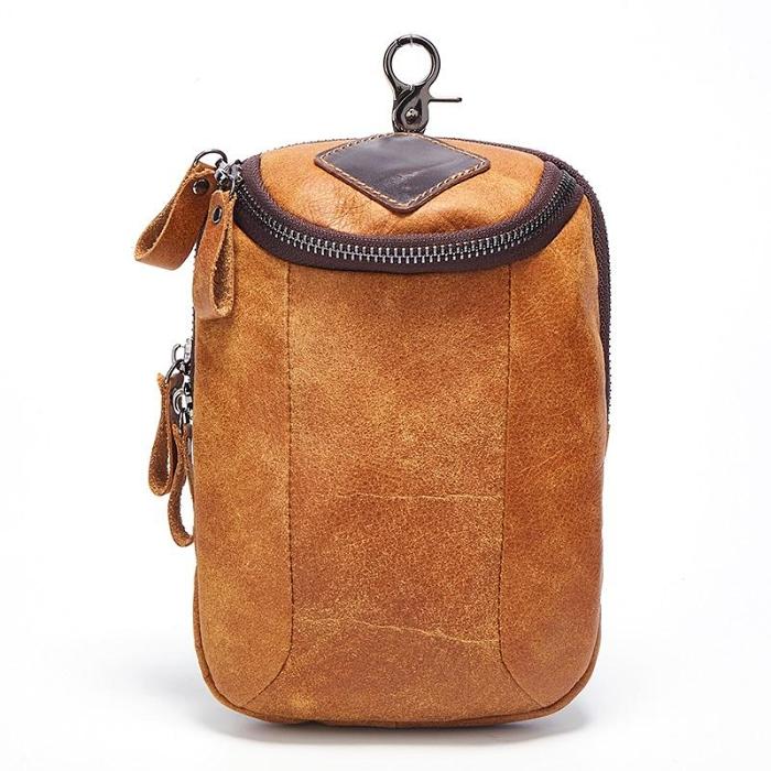 Leather Belt Pouch Mens Small Cases Waist Bag Hip Pack Belt Bag Fanny Pack Bumbag for Men