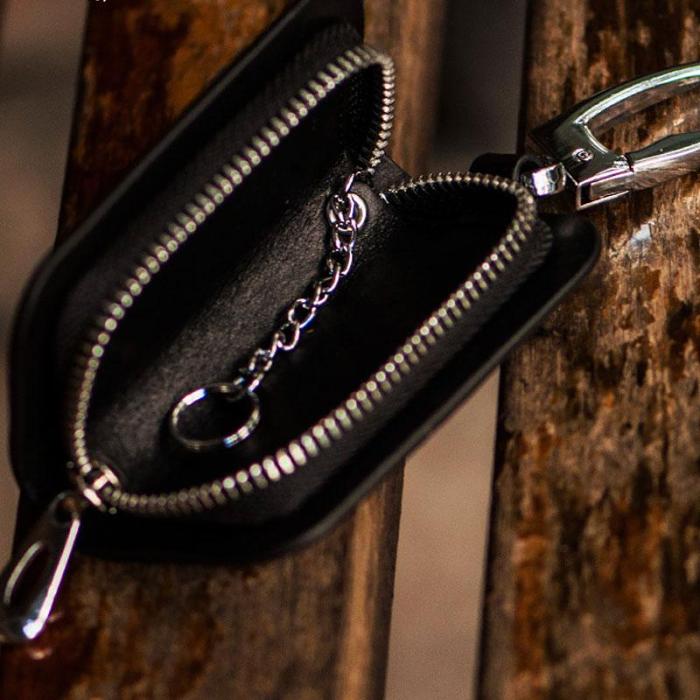 Handmade Leather Biker Mens Cool Car Key Wallet Coin Wallet Pouch Car KeyChain for Men