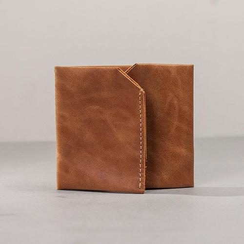 Leather Men Slim Small Wallet Trifold Small Vintage Wallet for Men