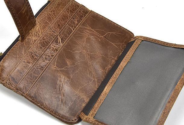 Cool Leather Mens Wallet Slim Wallet Card Front Pocket Wallet for Men