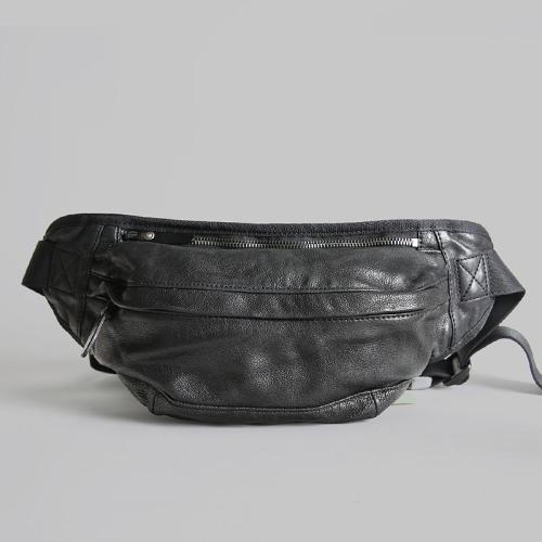 Vintage Leather Mens Fanny Pack Waist Bag Hip Pack Belt Bag Bumbag for Men