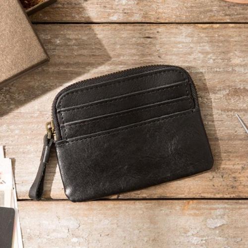 Leather Mens Coin Holders Slim Front Pocket Wallet Change Wallet for Men