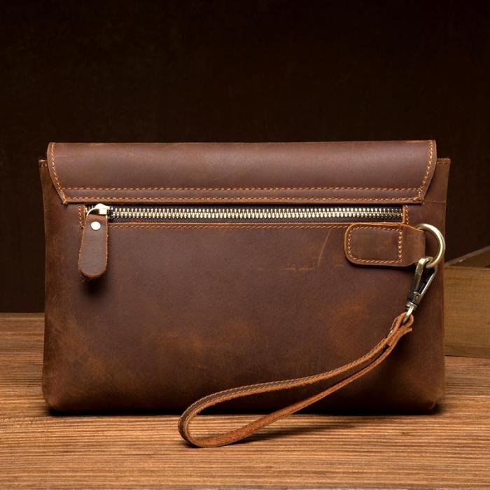 Brown Vintage Mens long Wallet Large Wristlet Wallet Cool Clutch Wallet Envelope Wallet for Men