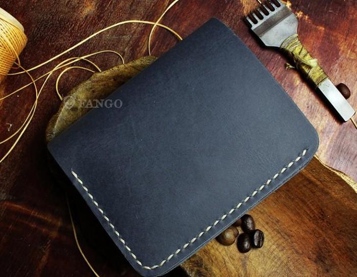 Handmade Leather Mens Cool Slim Leather Wallet Men billfold Wallets Bifold for Men