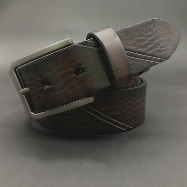 Handmade Cool Dark Brown Mens Leather Belt Black Leather Belt for Men