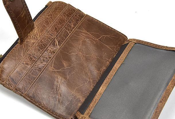 Cool Leather Mens Wallet Slim Wallet Card Front Pocket Wallet for Men