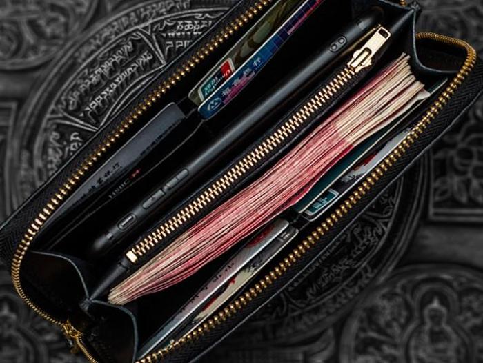 Handmade Leather Black Chain Wallet Mens Biker Wallet Cool Leather Wallet Long Phone Wallets for Men