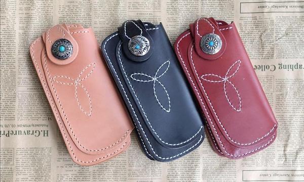 Cool Leather Mens Biker Chain Wallet Cool Handmade Long Biker Wallet with Chain