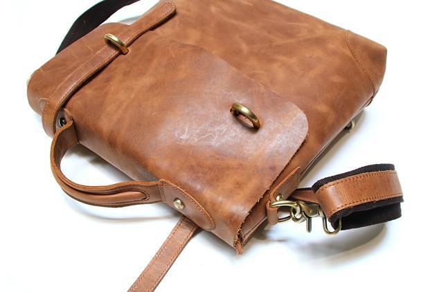 Vintage Mens Leather Briefcase Handbag Shoulder Bag Backpack for men
