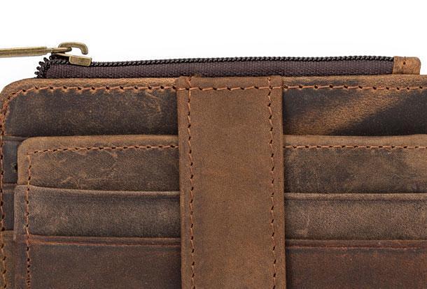 Cool Leather Mens Wallet Slim Wallet Card Front Pocket Wallet for Men